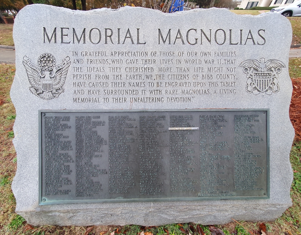 MEMORIAL MAGNOLIAS WORLD WAR II SUPREME SACRIFICE MEMORIAL