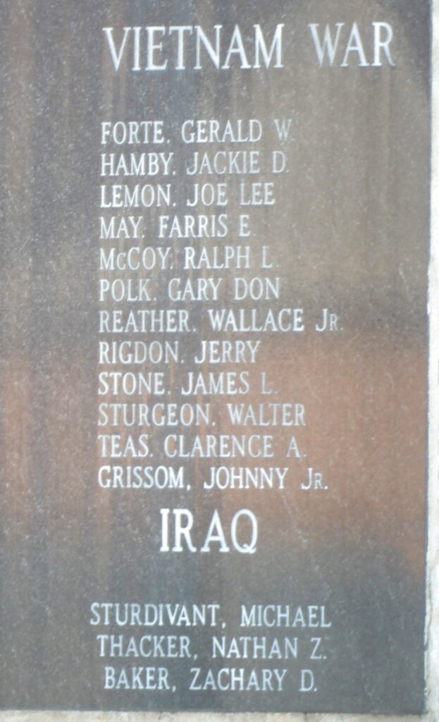 FAULKNER COUNTY ULTIMATE SACRIFICE VETERANS MEMORIAL PLAQUE E