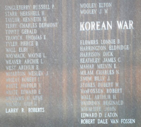 FAULKNER COUNTY ULTIMATE SACRIFICE VETERANS MEMORIAL PLAQUE D