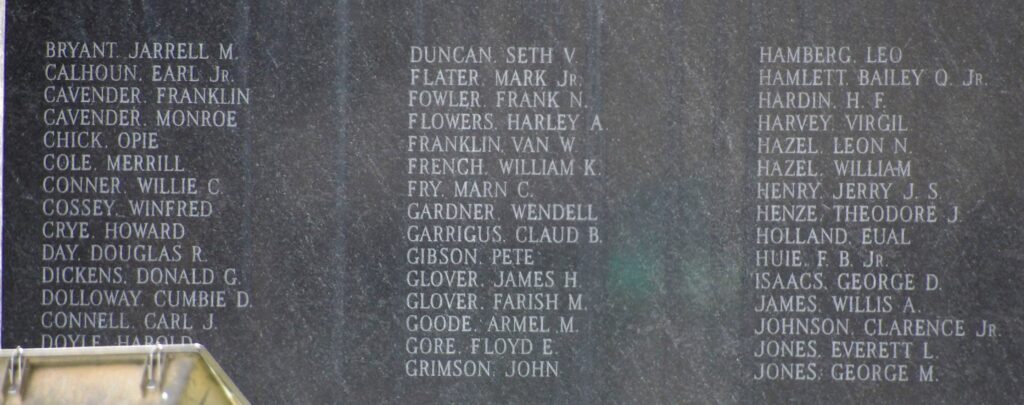 FAULKNER COUNTY ULTIMATE SACRIFICE VETERANS MEMORIAL PLAQUE B