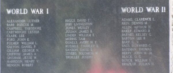 FAULKNER COUNTY ULTIMATE SACRIFICE VETERANS MEMORIAL PLAQUE A