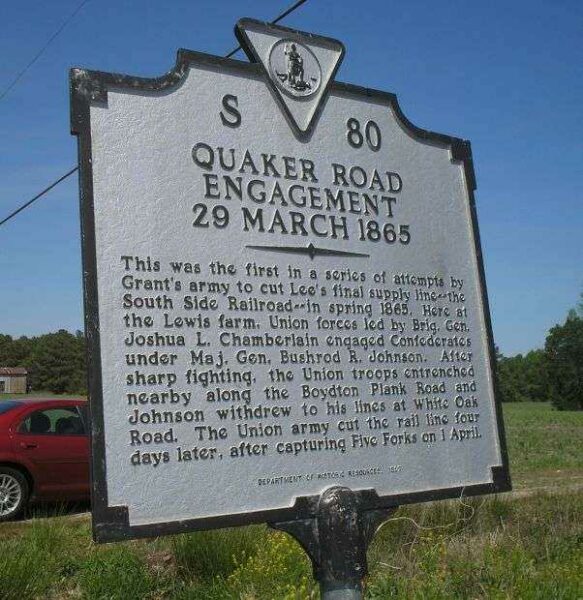 QUAKER ROAD ENGAGEMENT WAR MEMORIAL MARKER