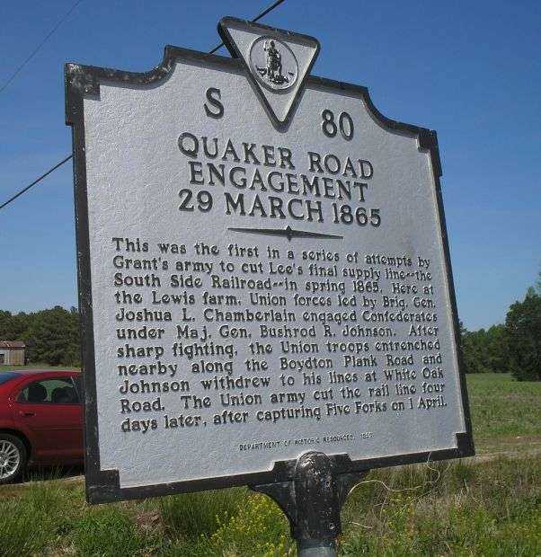 QUAKER ROAD ENGAGEMENT WAR MEMORIAL MARKER