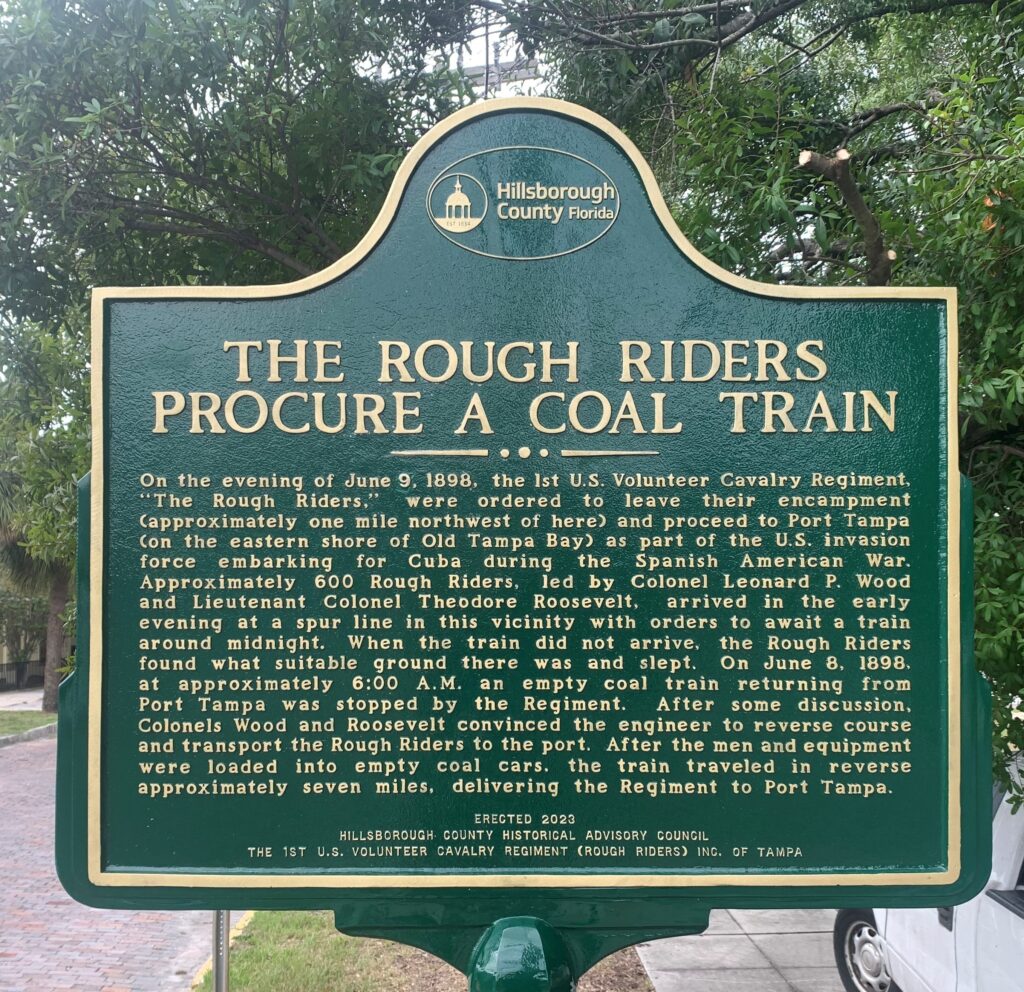 THE ROUGH RIDERS PROCURE A COAL TRAIN MEMORIAL MARKER