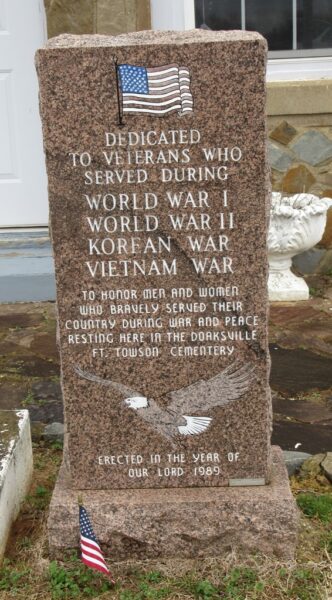 DOAKESVILLE FT. TOWNSON CEMETERY WAR VETERANS MEMORIAL