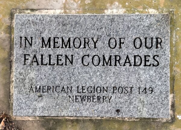 AMERICAN LEGION POST 149 FALLEN COMRADES MEMORIAL TREE STONE