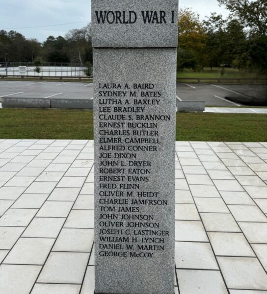 ALACHUA COUNTY WORLD WAR I VETERANS MEMORIAL SIDE A