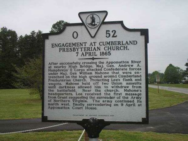 ENGAGEMENT AT CUMBERLAND PRESBYTERIAN CHURCH MEMORIAL MARKER