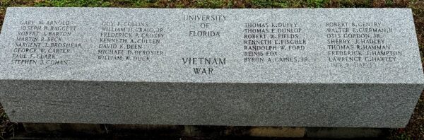 UNIVERSITY OF FLORIDA VIETNAM WAR MEMORIAL STONE