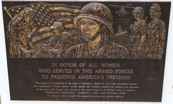 WOODLAWN MEMORIUM IN HONOR OF WOMEN IN THE ARMED