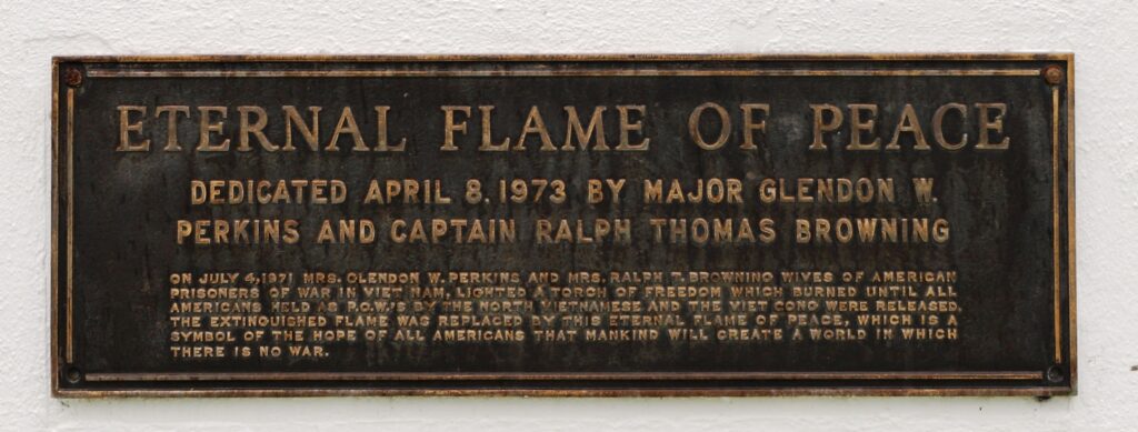 ETERNAL FLAME OF PEACE MEMORIAL PLAQUE A