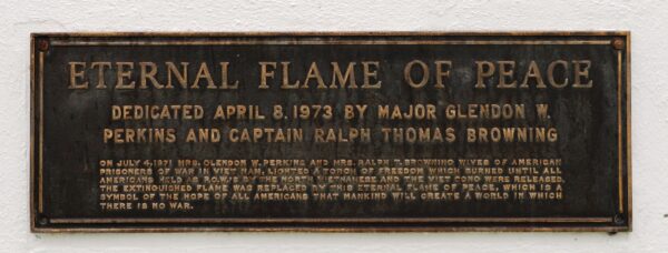 ETERNAL FLAME OF PEACE MEMORIAL PLAQUE A