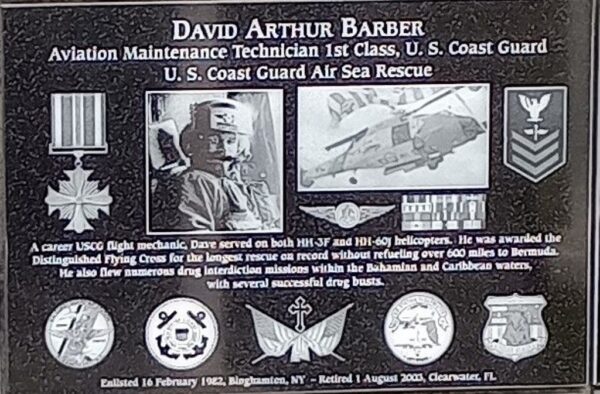 DAVID ARTHUR BARBER WAR MEMORIAL PLAQUE