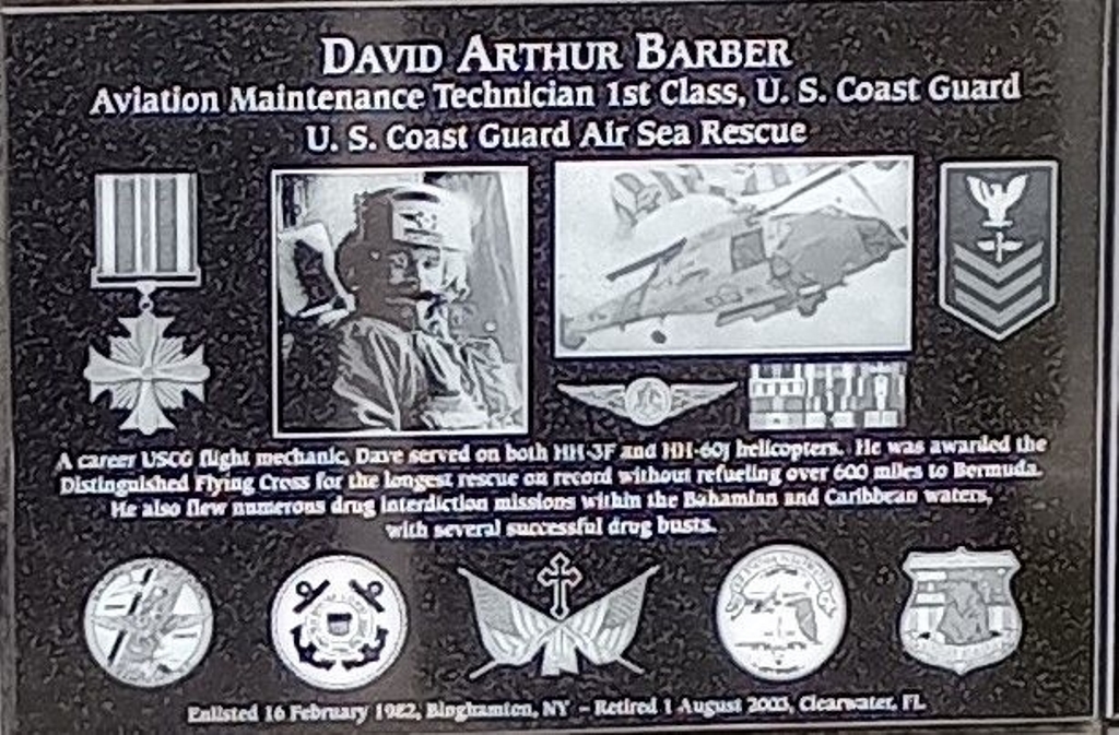 DAVID ARTHUR BARBER WAR MEMORIAL PLAQUE