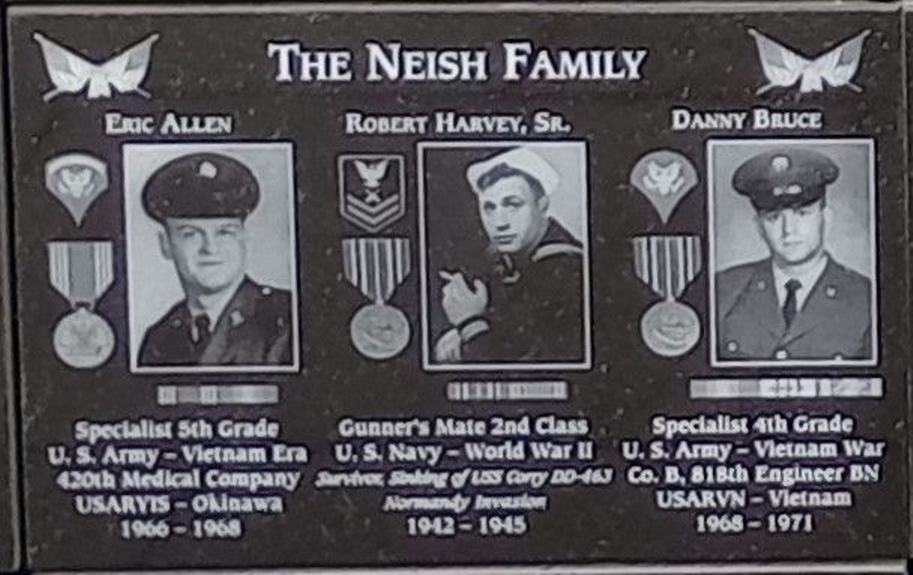 THE NEISH FAMILY WAR MEMORIAL PLAQUE