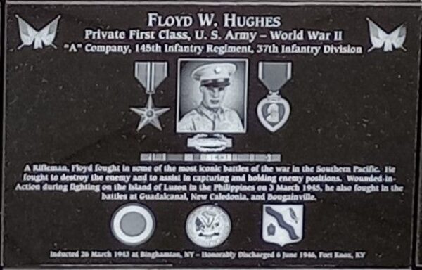 FLOYD W. HUGHES WAR MEMORIAL PLAQUE