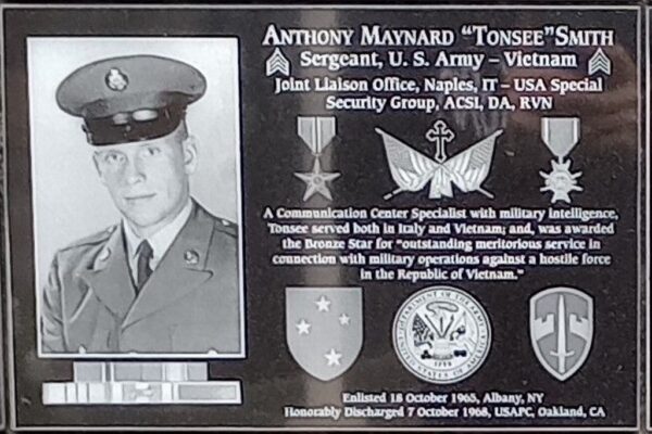 ANTHONY MAYNARD “TONSEE” SMITH WAR MEMORIAL PLAQUE