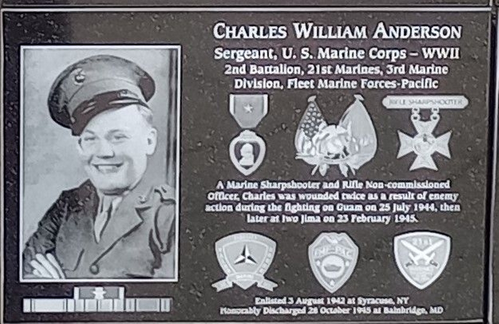 CHARLES WILLIAM ANDERSON WAR MEMORIAL PLAQUE