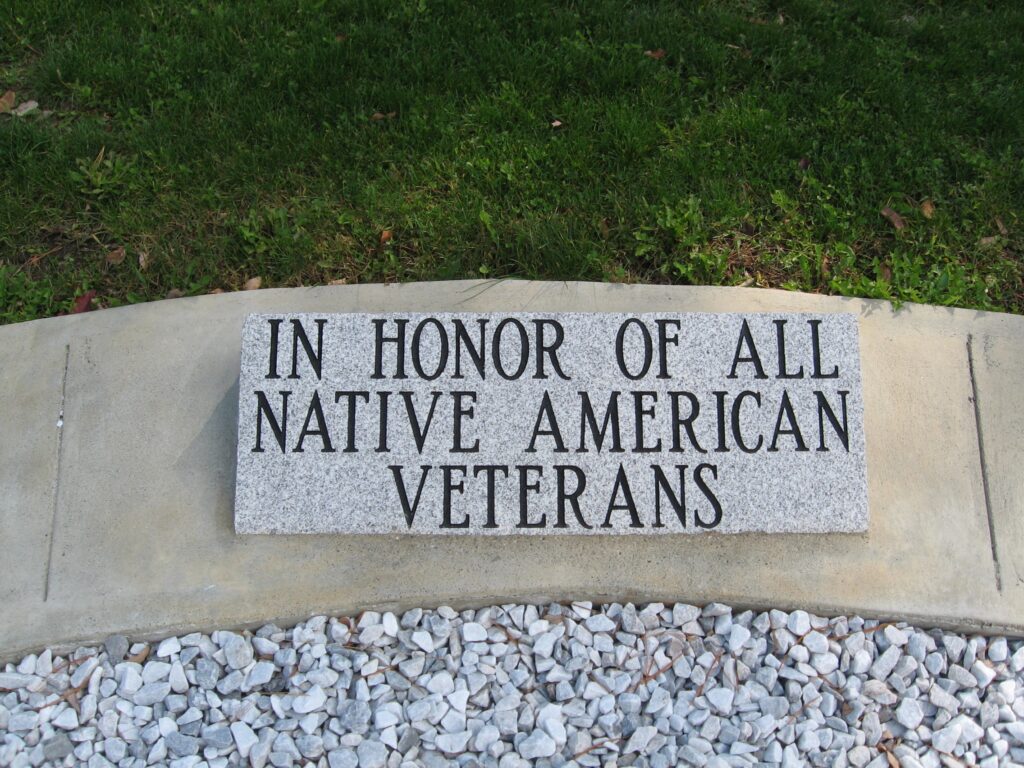 IN HONOR OF ALL NATIVE AMERICAN VETERANS MEMORIAL STONE A