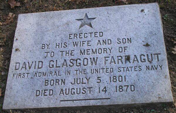 DAVID GLASGOW FARRAGUT FIRST ADMIRAL MEMORIAL STONE