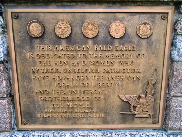 AMERICAN BALD EAGLE VETERANS MEMORIAL PLAQUE