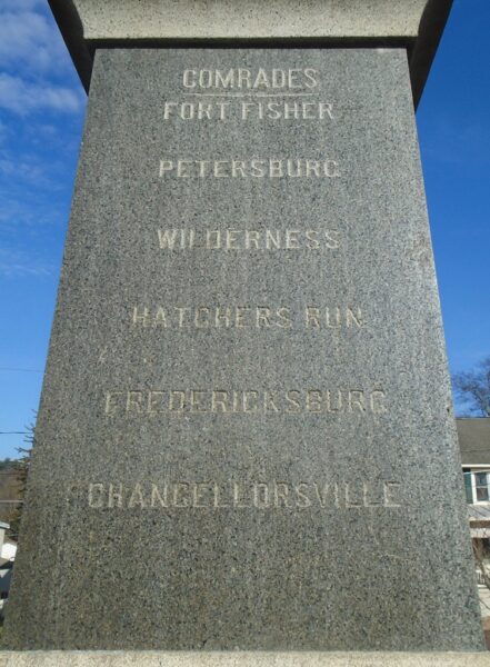 G.A.R. POST 170 CIVIL WAR MEMORIAL SIDE C