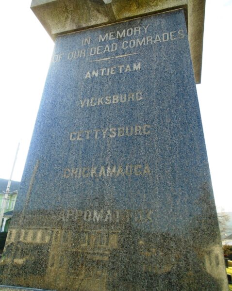 G.A.R. POST 170 CIVIL WAR MEMORIAL SIDE A