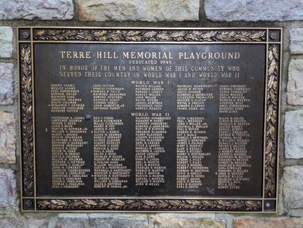TERRE HILL MEMORIAL PLAYGROUND PLAQUE