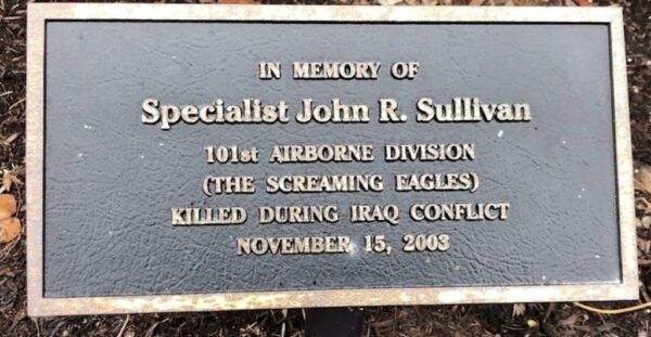 SPECIALIST JOHN R. SULLIVAN WAR MEMORIAL PLAQUE