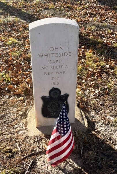 JOHN WHITESIDE REVOLUTIONARY WAR MEMORIAL CEMETERY STONE