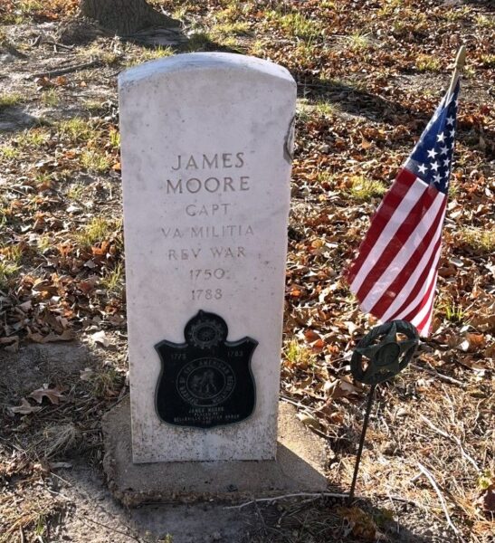 JAMES MOORE REVOLUTIONARY WAR MEMORIAL CEMETERY STONE