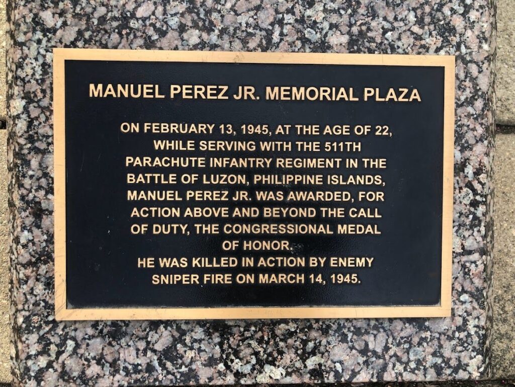 MANUEL PEREZ JR. MEMORIAL PLAZA PLAQUE