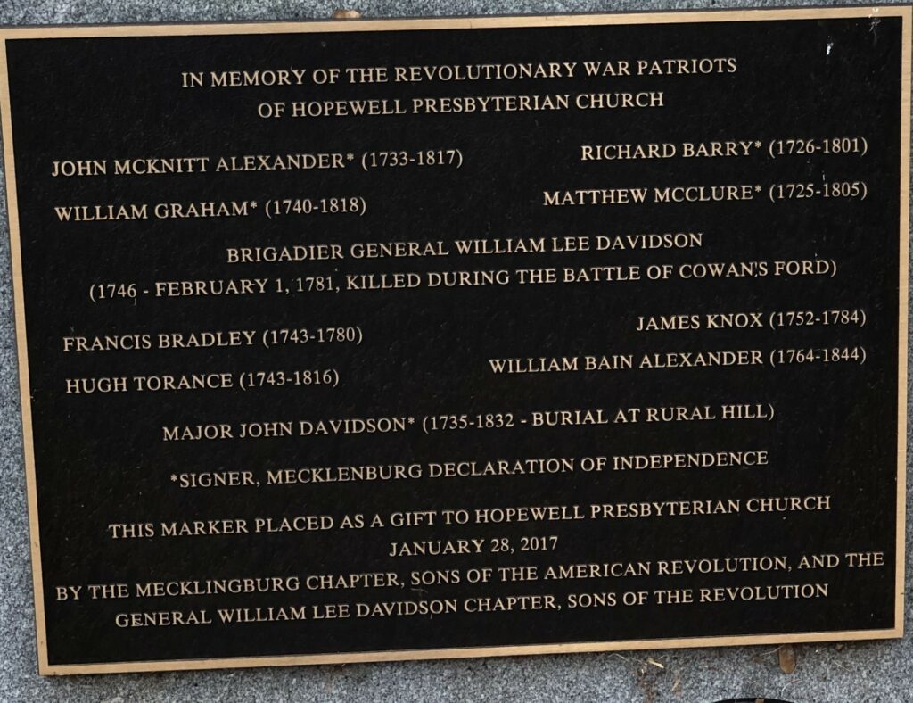 REVOLUTIONARY WAR SOLDIER WILLIAM BAIN ALEXANDER MEMORIAL PLAQUE