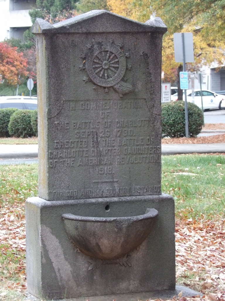 THE BATTLE OF CHARLOTTE REVOLUTIONARY WAR MEMORIAL DRINKING FOUNTAIN