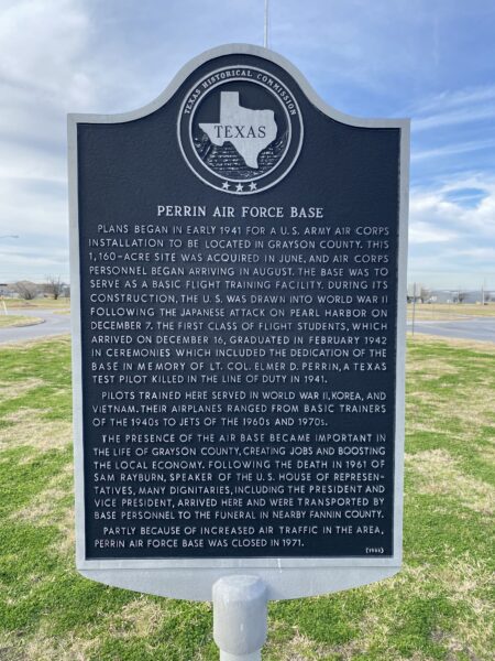 PERRIN AIR FORCE BASE WAR MEMORIAL MARKER