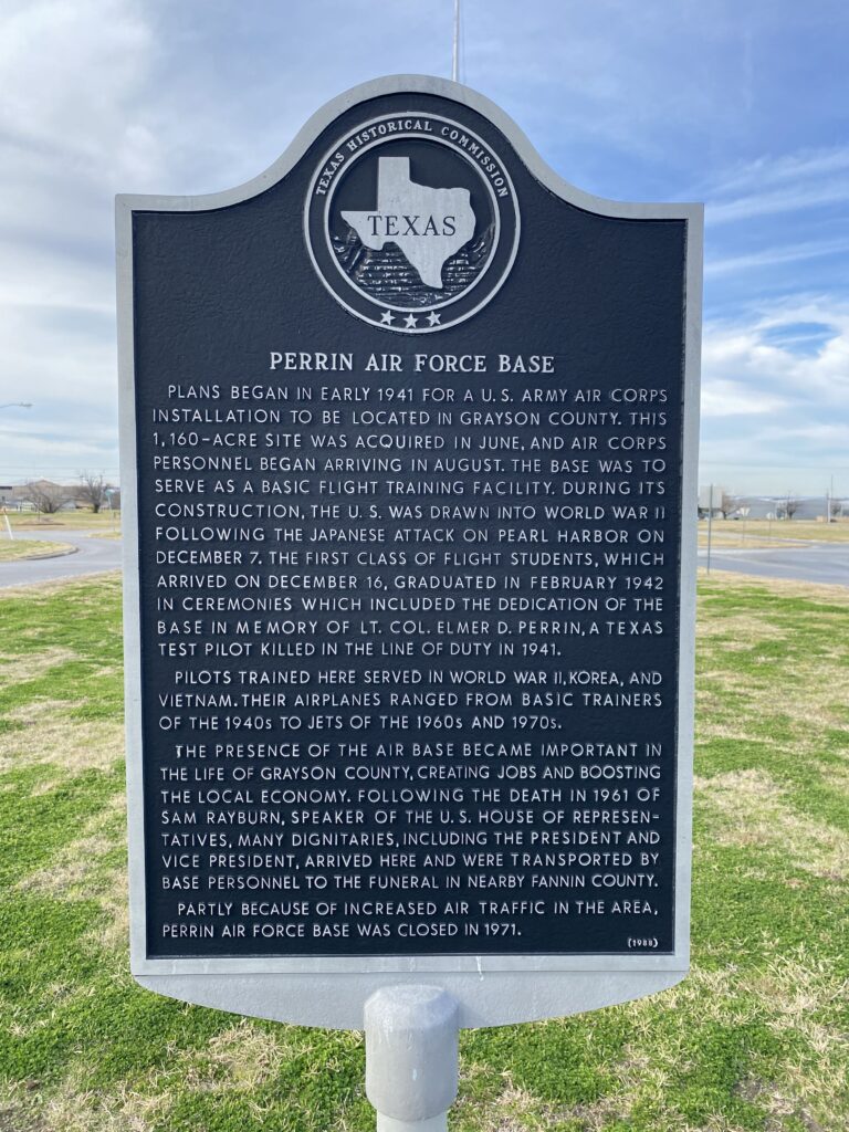 PERRIN AIR FORCE BASE WAR MEMORIAL MARKER