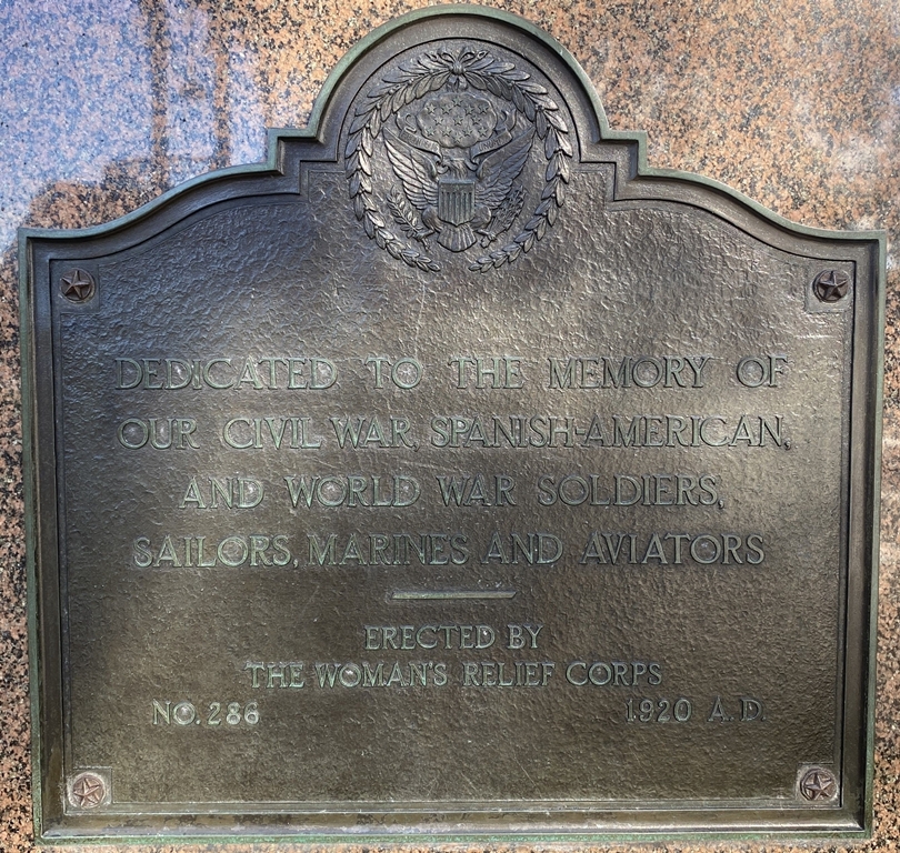WRC NO. 286 WAR VETERANS MEMORIAL PLAQUE