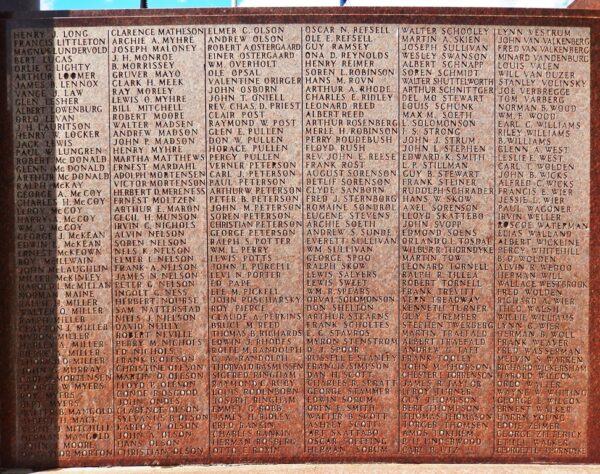 EMMET COUNTY WAR VETERANS MEMORIAL RIGHT STONE
