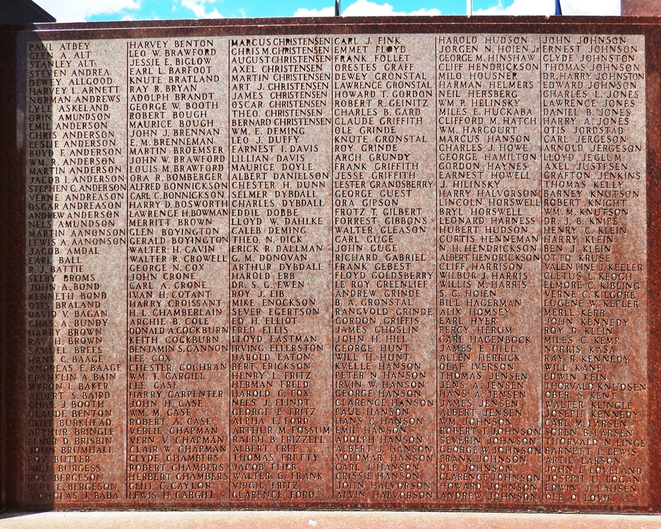 EMMET COUNTY WAR VETERANS MEMORIAL LEFT STONE