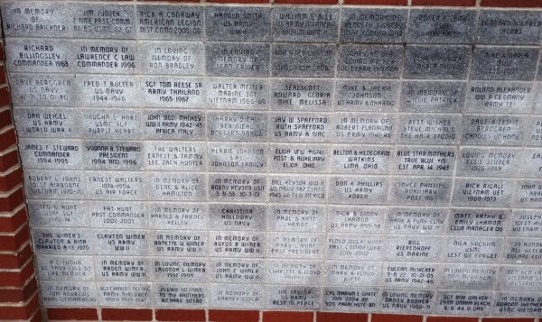 AMERICAN LEGION POST NO. 96 VETERANS MEMORIAL WALL SECTION A