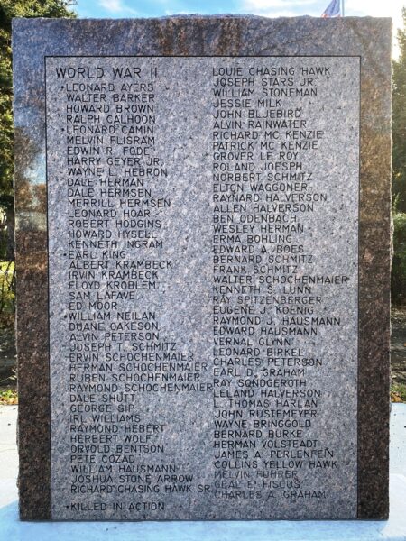 BONESTEEL WAR VETERANS MEMORIAL STONE C