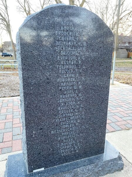 SPANISH WAR VETERANS MEMORIAL BACK