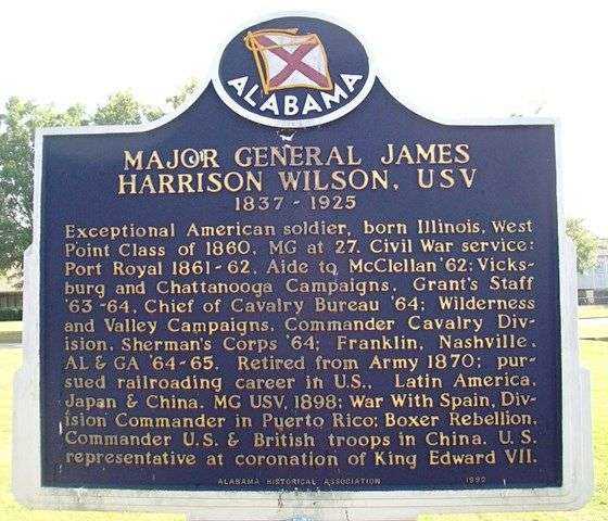 MAJOR GENERAL JAMES HARRISON WILSON MEMORIAL MARKER