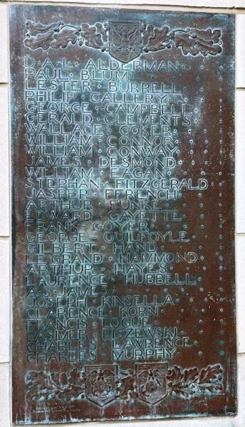 BASILICA OF THE SACRED HEART WORLD WAR MEMORIAL PLAQUE A