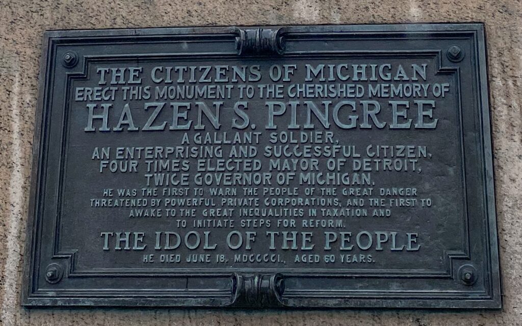 HAZEN S. PINGREE MEMORIAL PLAQUE