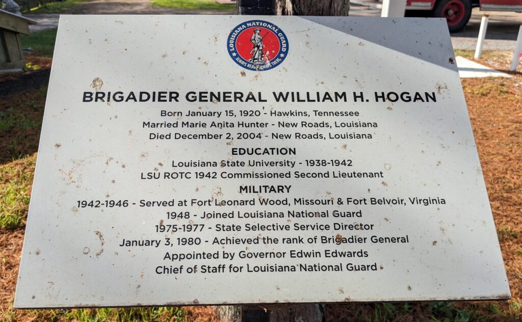 BRIGADIER GENERAL WILLIAM H. HOGAN MEMORIAL PLAQUE