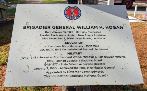 BRIGADIER GENERAL WILLIAM H. HOGAN MEMORIAL PLAQUE