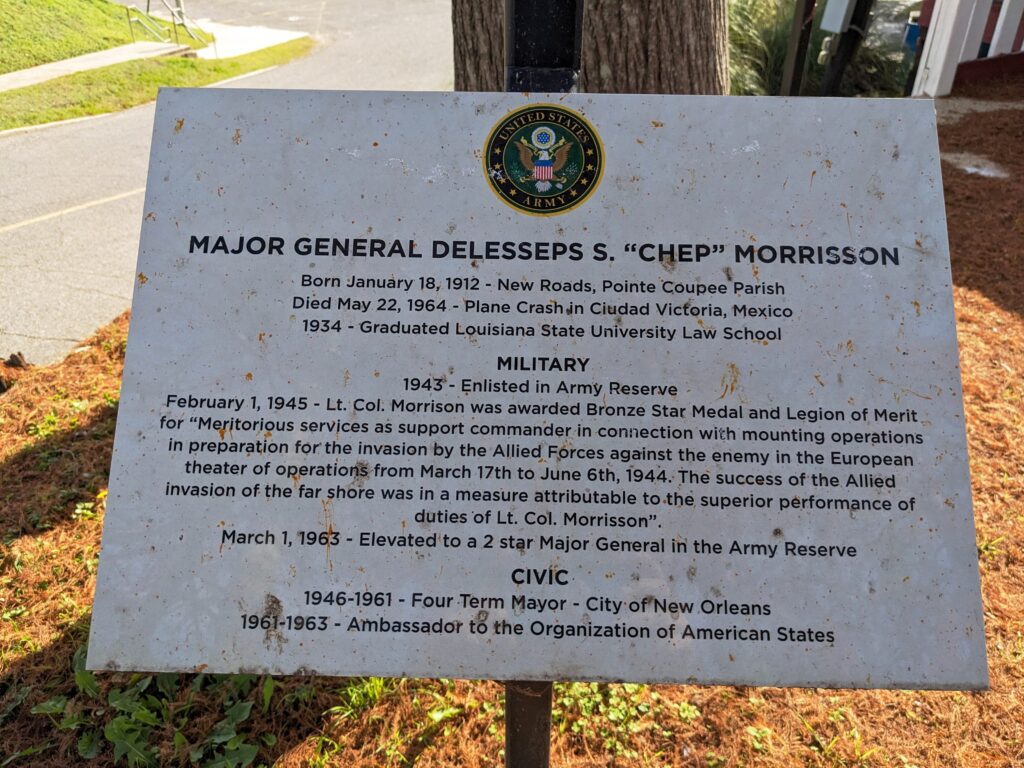 MAJOR GENERAL DELESSEPS S. “CHEP” MORRISON WAR MEMORIAL PLAQUE