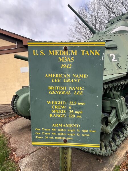 U.S. MEDIUM TANK M3A5 WAR MEMORIAL PLAQUE