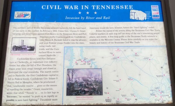 CIVIL WAR IN TENNESSEE INVASION BY RIVER WAR MEMORIAL PANEL